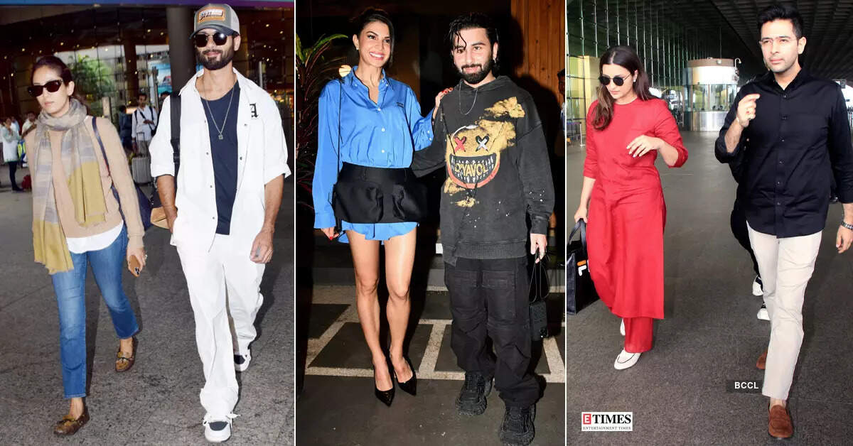 ​#ETimesSnapped: From Shahid Kapoor-Mira Rajput to Parineeti Chopra-Raghav Chadha, paparazzi pictures of your favourite celebs​
