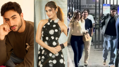 Ibrahim Ali Khan AVOIDS paparazzi as he enjoys an IPL match with Rasha Thadani in Mumbai: PICS