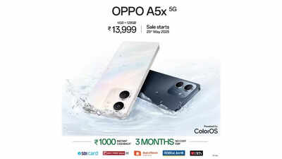 Oppo A5x 5G smartphone with military grade certification, 6000 mAh battery launched in India: Price, specs and more