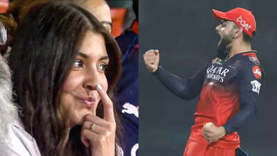 Anushka Sharma bursts into laughter as Punjab Kings collapse, Virat Kohli goes wild - WATCH